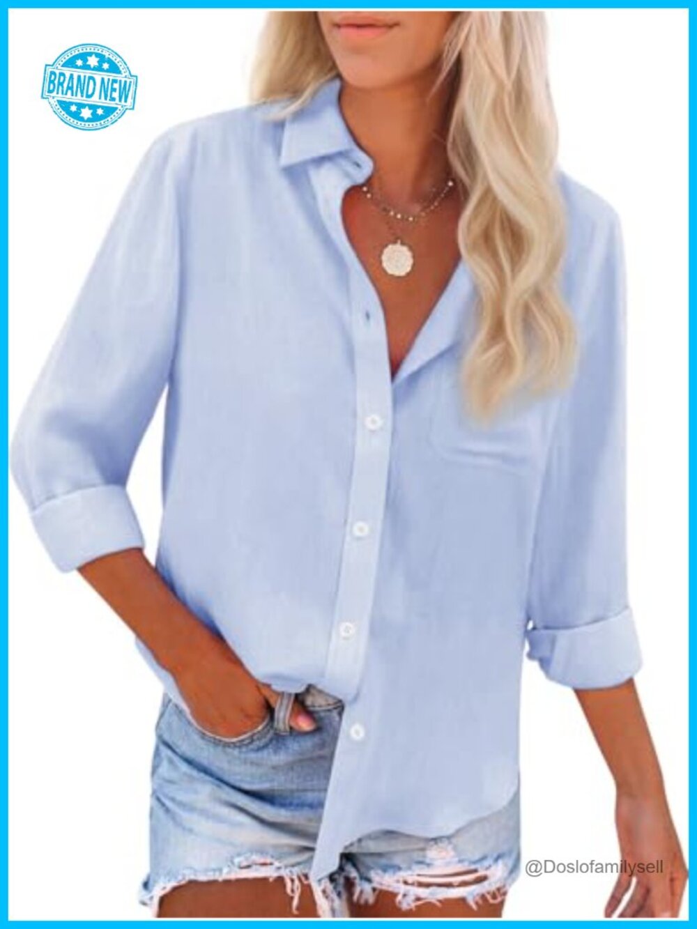 Womens Cotton Oxford Button Down Shirt Long Sleeve Collared Work Blouse